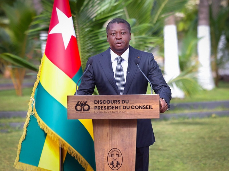 A l’occasion de la commémoration du 66ᵉ anniversaire de l’accession du Togo à la souveraineté internationale, le Président du Conseil, Faure Essozimna Gnassingbé, s’est adressé à la Nation, ce 27 avril 2026.